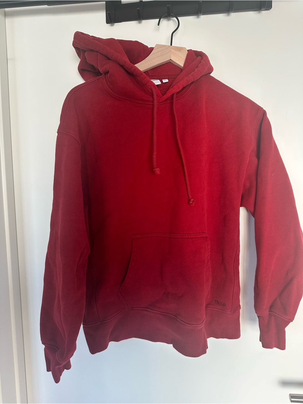 TNA Deep Red Hooded Pullover Sweatshirt